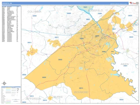 Augusta, GA city map