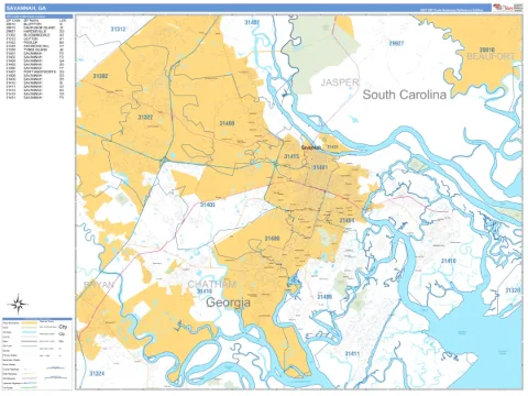 Savannah, GA city map