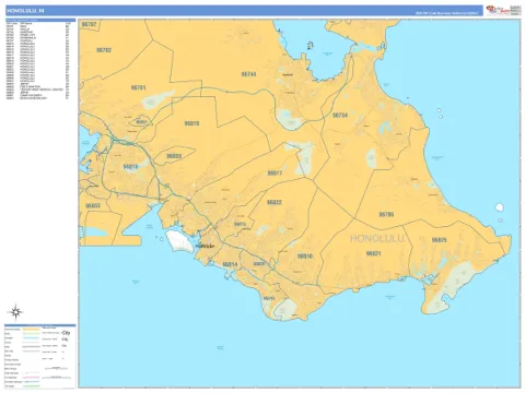 Honolulu, HI city map