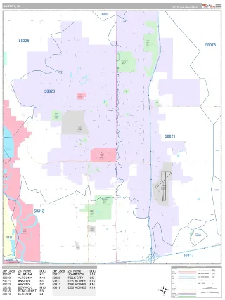 Ankeny, IA Classic style ZIP Code wall map