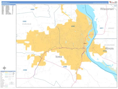 Dubuque, IA city map