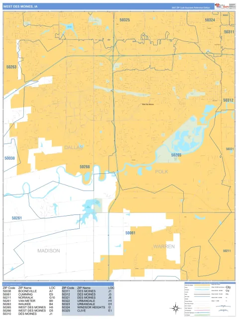 West Des Moines, IA city map