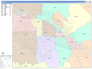 Boise, ID ColorCast style ZIP Code wall map