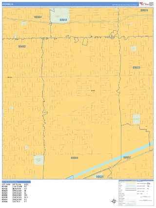 Cicero, IL Business Reference style ZIP Code wall map