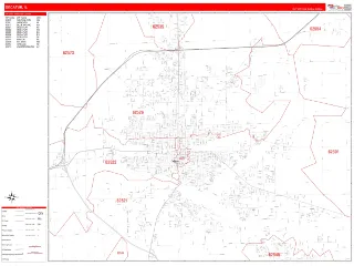 Decatur, IL RedLine style ZIP Code wall map