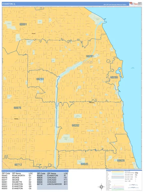 Evanston, IL city map