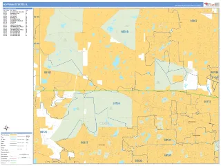 Hoffman Estates, IL Business Reference style ZIP Code wall map