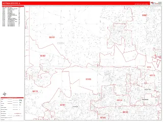 Hoffman Estates, IL RedLine style ZIP Code wall map