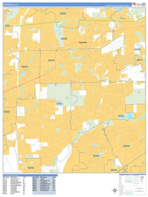 Naperville, IL city map