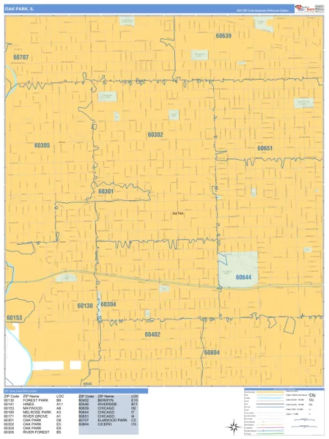 Oak Park, IL city map