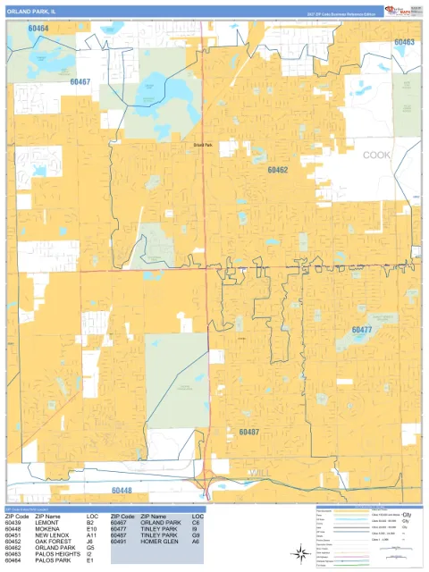 Orland Park, IL city map