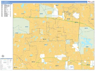 Schaumburg, IL Business Reference style ZIP Code wall map