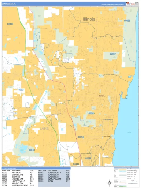 Waukegan, IL city map