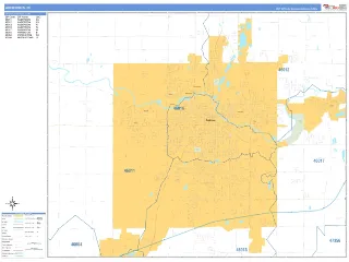 Anderson, IN Business Reference style ZIP Code wall map