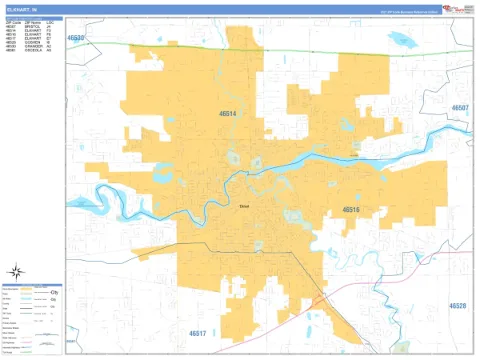 Elkhart, IN city map