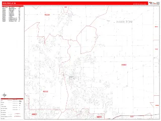 Noblesville, IN RedLine style ZIP Code wall map