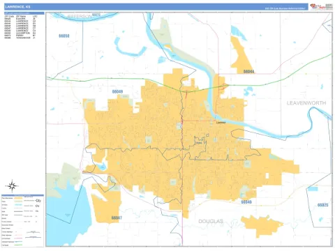 Lawrence, KS city map