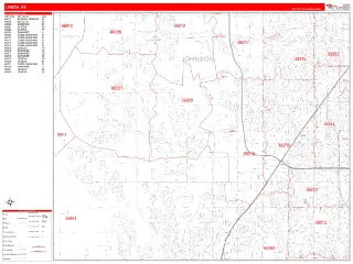 Lenexa, KS RedLine style ZIP Code wall map