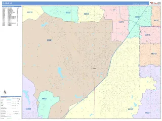 Olathe, KS ColorCast style ZIP Code wall map