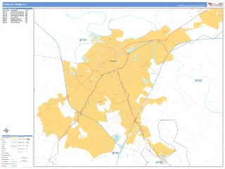 Bowling Green, KY Business Reference style ZIP Code wall map