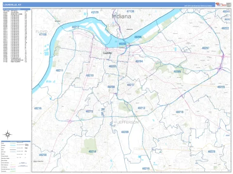 Louisville, KY city map