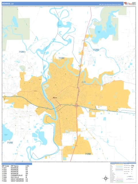 Monroe, LA city map