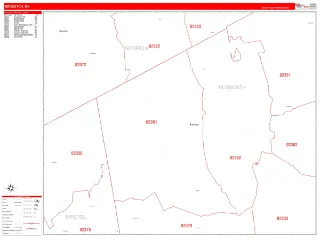 Brockton, MA RedLine style ZIP Code wall map