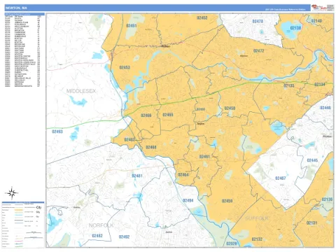 Newton, MA city map