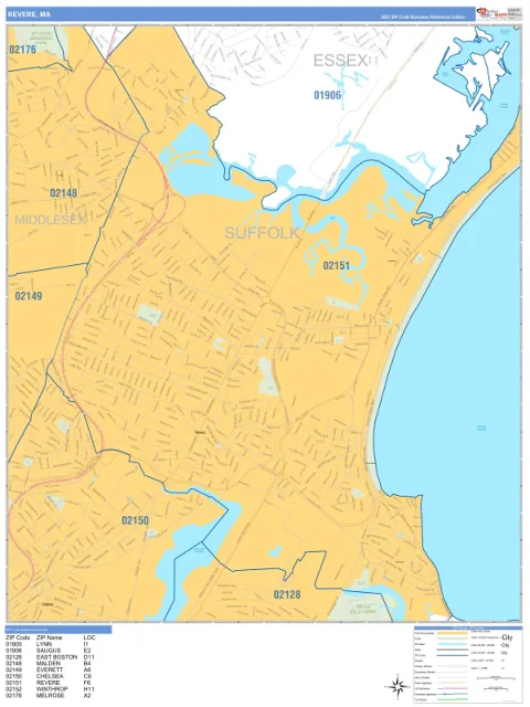 Revere, MA city map
