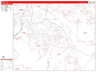 Dundalk, MD RedLine style ZIP Code wall map