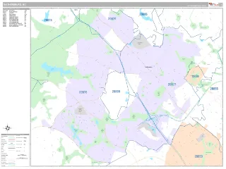 Gaithersburg, MD Classic style ZIP Code wall map