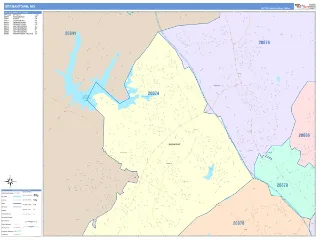 Germantown, MD ColorCast style ZIP Code wall map
