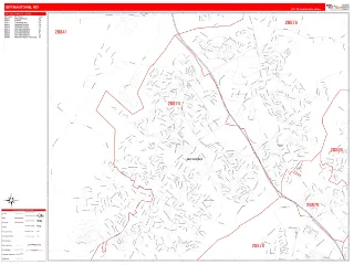 Germantown, MD RedLine style ZIP Code wall map