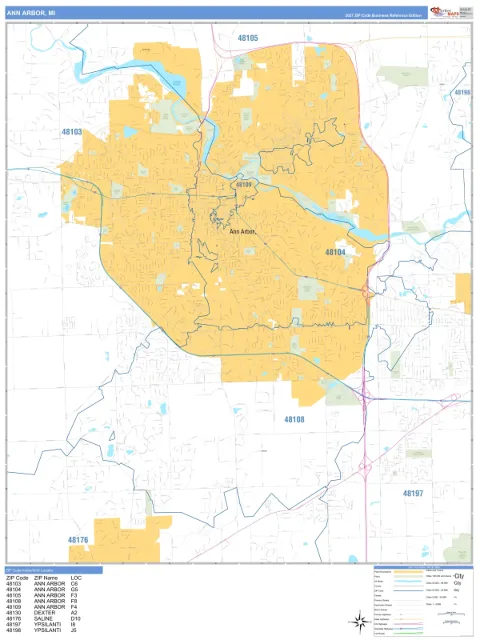 Ann Arbor, MI city map