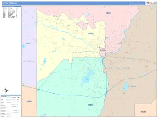 Battle Creek, MI ColorCast style ZIP Code wall map