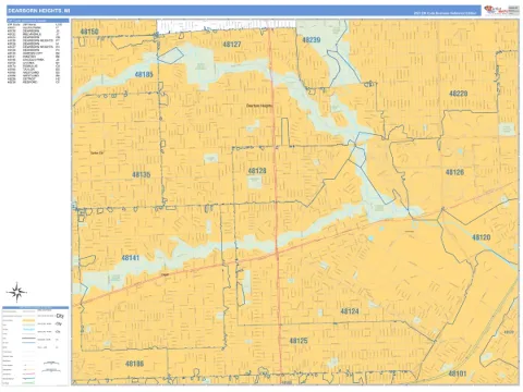 Dearborn Heights, MI city map