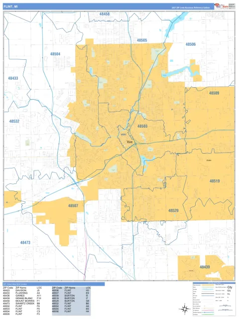 Flint, MI city map