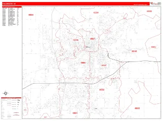 Kalamazoo, MI RedLine style ZIP Code wall map