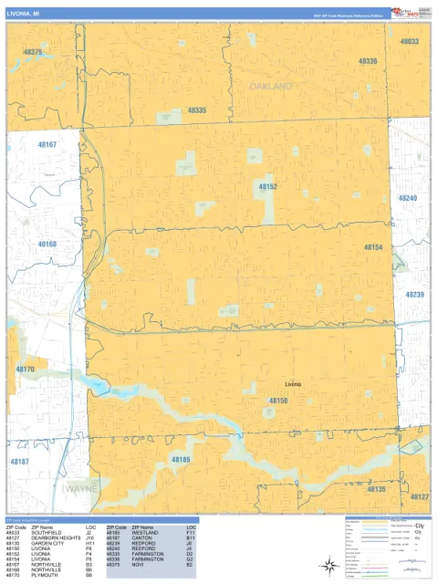 Livonia, MI city map