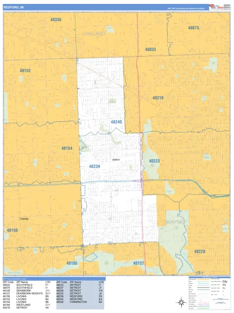 Redford, MI city map