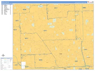Royal Oak, MI Business Reference style ZIP Code wall map