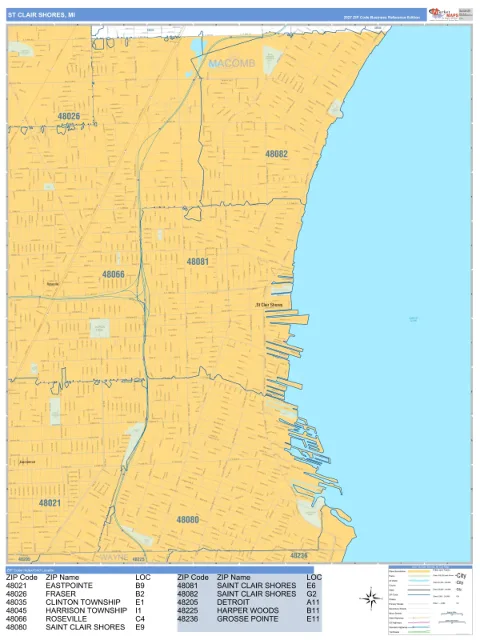 St. Clair Shores, MI city map