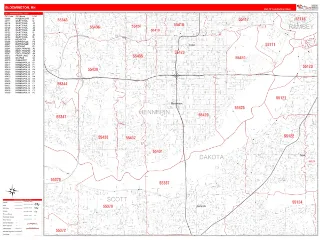 Bloomington, MN RedLine style ZIP Code wall map