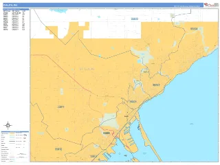 Duluth, MN Business Reference style ZIP Code wall map