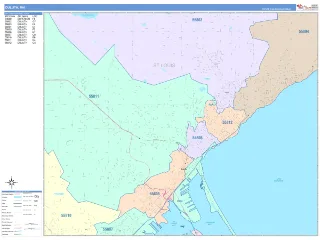 Duluth, MN ColorCast style ZIP Code wall map