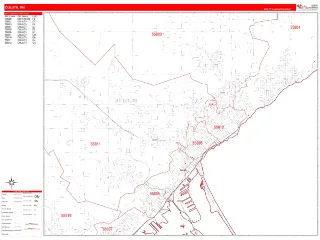 Duluth, MN RedLine style ZIP Code wall map