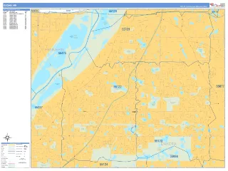 Eagan, MN Business Reference style ZIP Code wall map