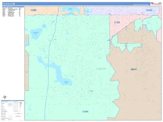 Lakeville, MN ColorCast style ZIP Code wall map