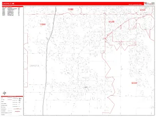 Lakeville, MN RedLine style ZIP Code wall map