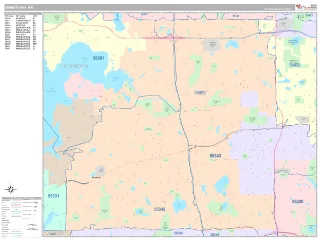 Minnetonka, MN Classic style ZIP Code wall map